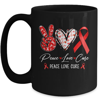 Red Ribbon Week Awareness Wear Red Peace Love Cure Support Mug | teecentury