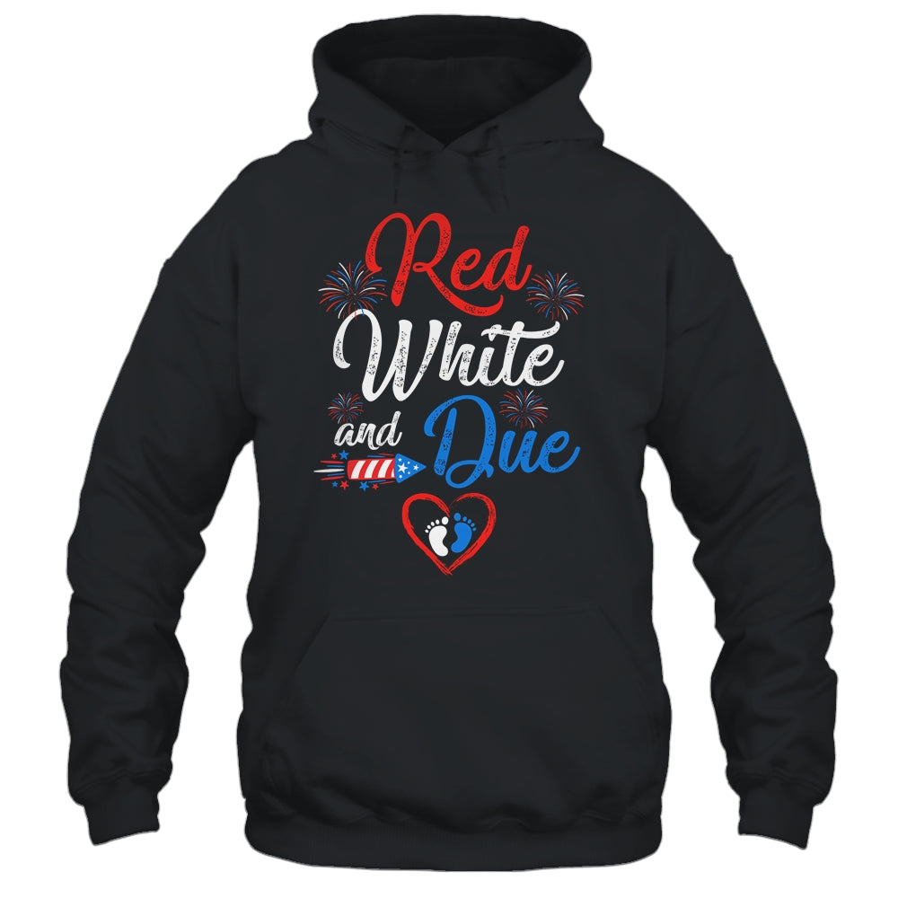 Red White And Due 4th Of July Pregnancy Independence Day T-Shirt & Tank Top | Teecentury.com