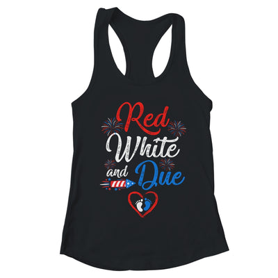 Red White And Due 4th Of July Pregnancy Independence Day T-Shirt & Tank Top | Teecentury.com