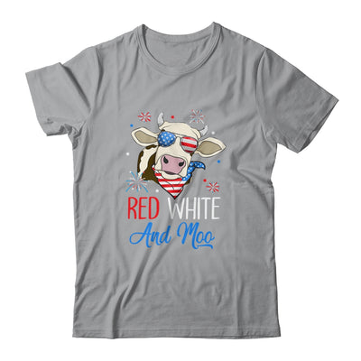 Red White And Moo Cow USA Flag 4th Of July T-Shirt & Tank Top | Teecentury.com