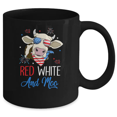 Red White And Moo Cow USA Flag 4th Of July Mug Coffee Mug | Teecentury.com