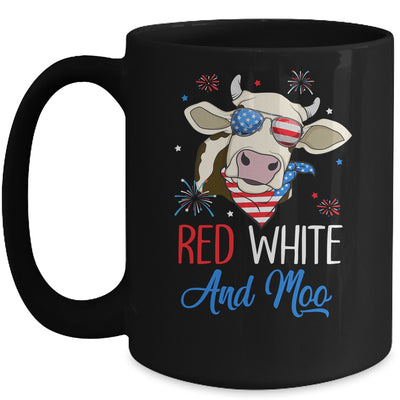 Red White And Moo Cow USA Flag 4th Of July Mug Coffee Mug | Teecentury.com