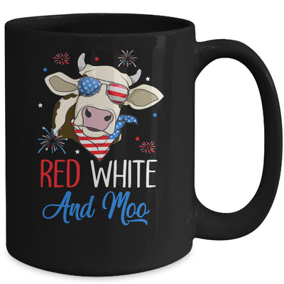 Red White And Moo Cow USA Flag 4th Of July Mug Coffee Mug | Teecentury.com