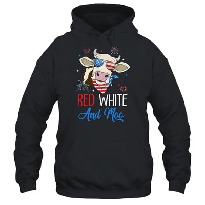 Red White And Moo Cow USA Flag 4th Of July T-Shirt & Tank Top | Teecentury.com