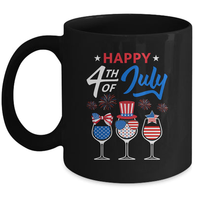 Red White Blue Wine Glass USA Flag Happy 4th Of July Mug Coffee Mug | Teecentury.com