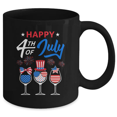 Red White Blue Wine Glass USA Flag Happy 4th Of July Mug Coffee Mug | Teecentury.com