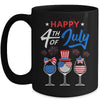 Red White Blue Wine Glass USA Flag Happy 4th Of July Mug Coffee Mug | Teecentury.com