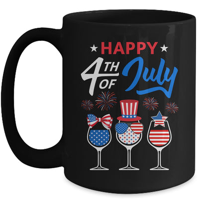 Red White Blue Wine Glass USA Flag Happy 4th Of July Mug Coffee Mug | Teecentury.com