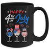 Red White Blue Wine Glass USA Flag Happy 4th Of July Mug Coffee Mug | Teecentury.com