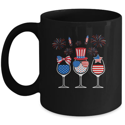 Red White Blue Wine Glasses American Flag Happy 4th Of July Mug Coffee Mug | Teecentury.com