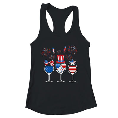 Red White Blue Wine Glasses American Flag Happy 4th Of July T-Shirt & Tank Top | Teecentury.com