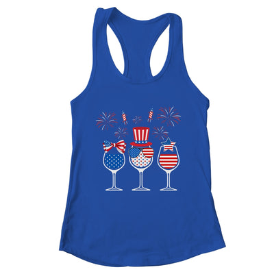 Red White Blue Wine Glasses American Flag Happy 4th Of July T-Shirt & Tank Top | Teecentury.com