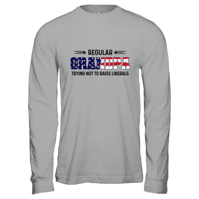 Regular Grandpa Trying Not To Raise Liberal American USA Flag T-Shirt & Hoodie | Teecentury.com