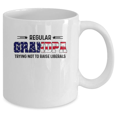 Regular Grandpa Trying Not To Raise Liberal American USA Flag Mug Coffee Mug | Teecentury.com