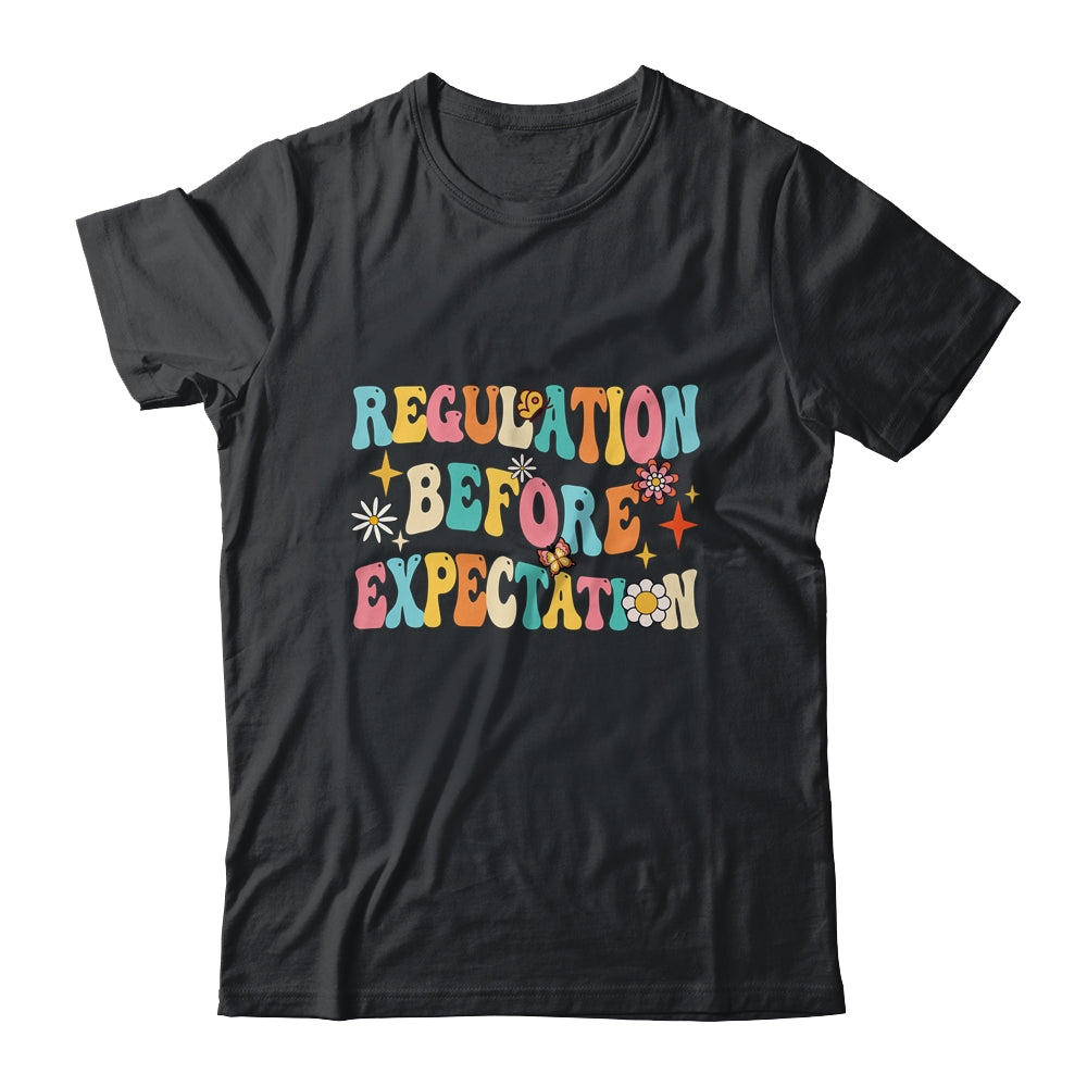 Regulation Before Expectation Retro Neurodiversity Therapist Shirt & Hoodie | teecentury