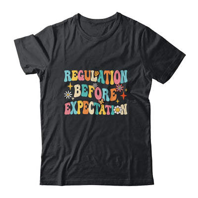 Regulation Before Expectation Retro Neurodiversity Therapist Shirt & Hoodie | teecentury