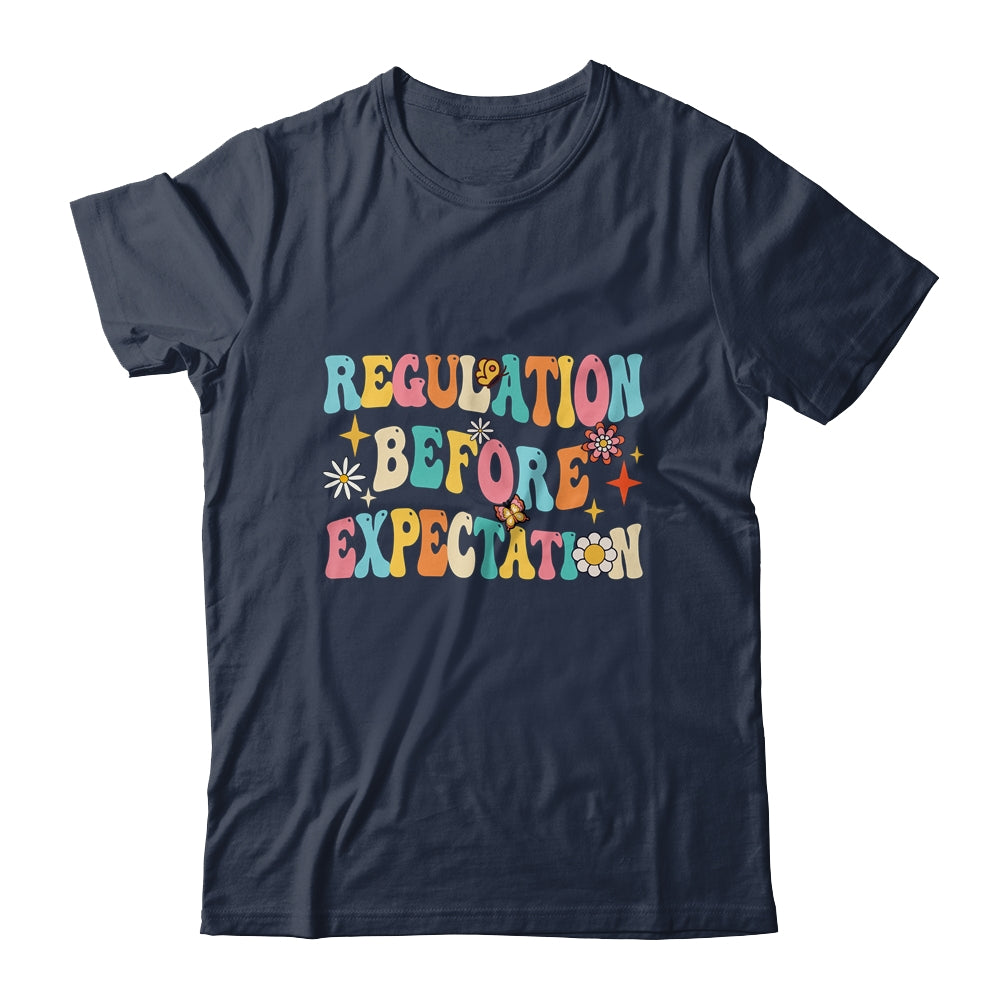 Regulation Before Expectation Retro Neurodiversity Therapist Shirt & Hoodie | teecentury