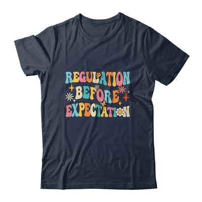 Regulation Before Expectation Retro Neurodiversity Therapist Shirt & Hoodie | teecentury