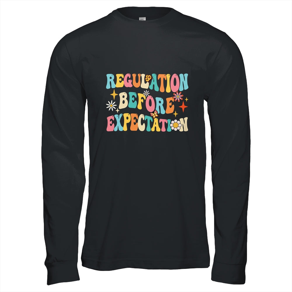 Regulation Before Expectation Retro Neurodiversity Therapist Shirt & Hoodie | teecentury