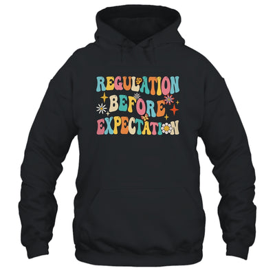 Regulation Before Expectation Retro Neurodiversity Therapist Shirt & Hoodie | teecentury