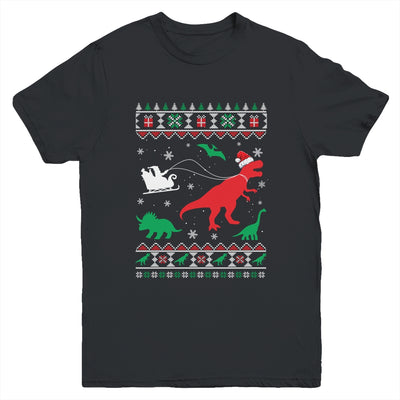 Reindeer Dinosaur Ugly Christmas Xmas For Boy Kids Youth Youth Shirt | Teecentury.com