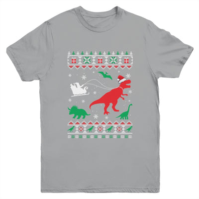 Reindeer Dinosaur Ugly Christmas Xmas For Boy Kids Youth Youth Shirt | Teecentury.com