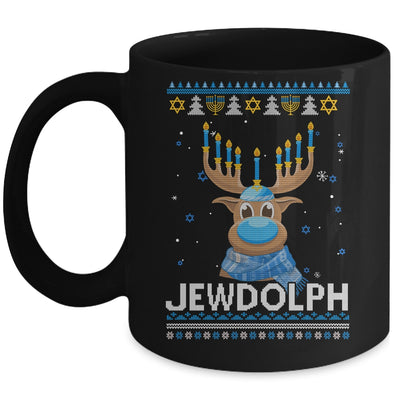 Reindeer Jewdolph Hanukkah Ugly Sweater Mug Coffee Mug | Teecentury.com
