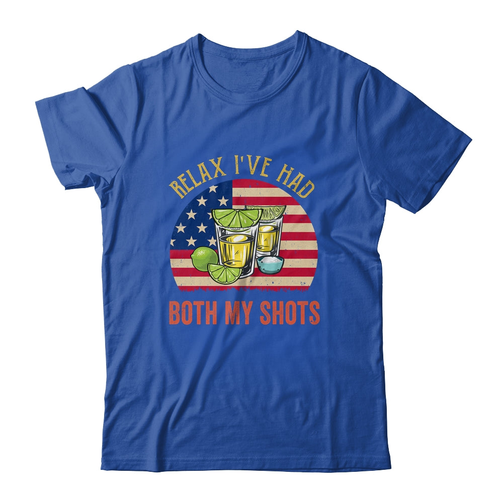 Relax I've Had Both My Shots Funny American Flag Patriotic T-Shirt & Tank Top | Teecentury.com