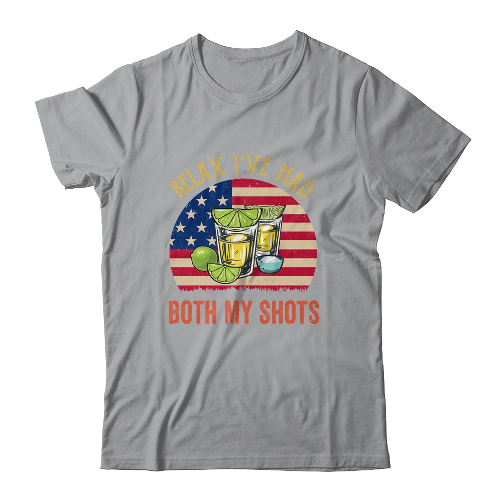 Relax I've Had Both My Shots Funny American Flag Patriotic T-Shirt & Tank Top | Teecentury.com