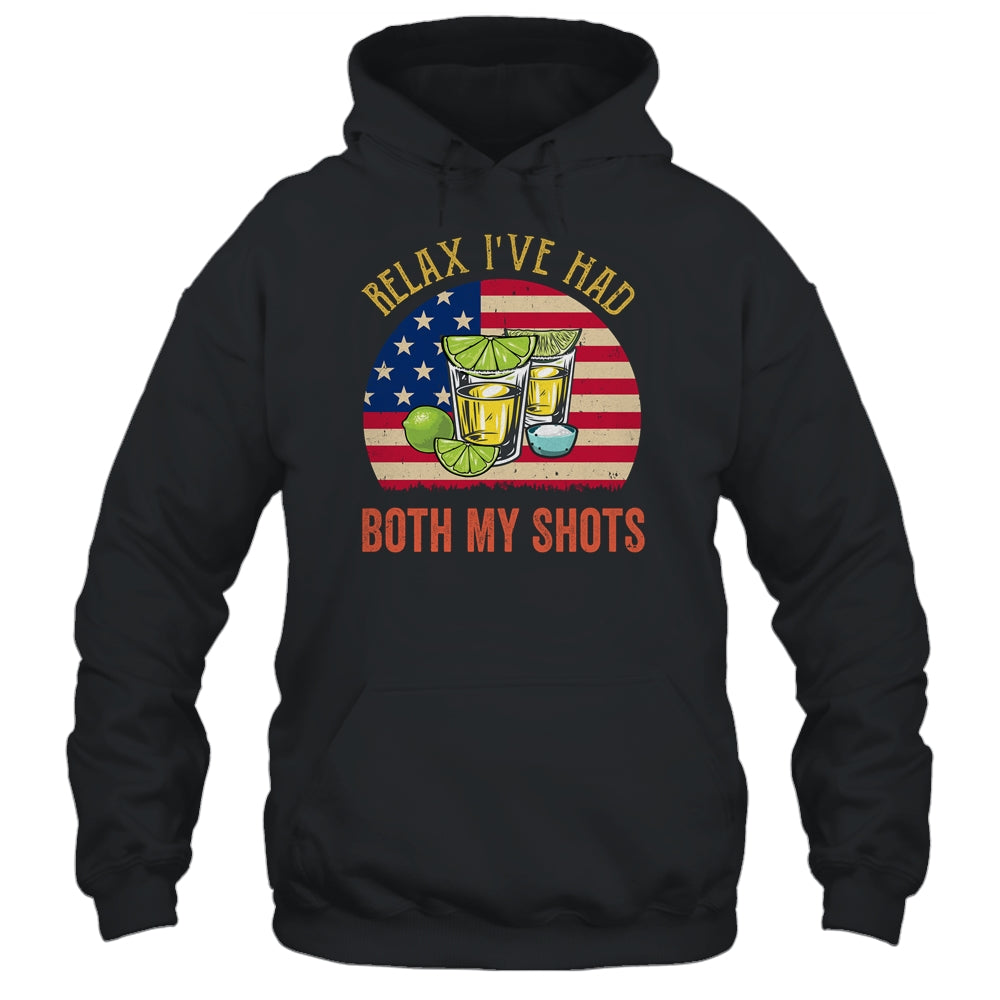 Relax I've Had Both My Shots Funny American Flag Patriotic T-Shirt & Tank Top | Teecentury.com