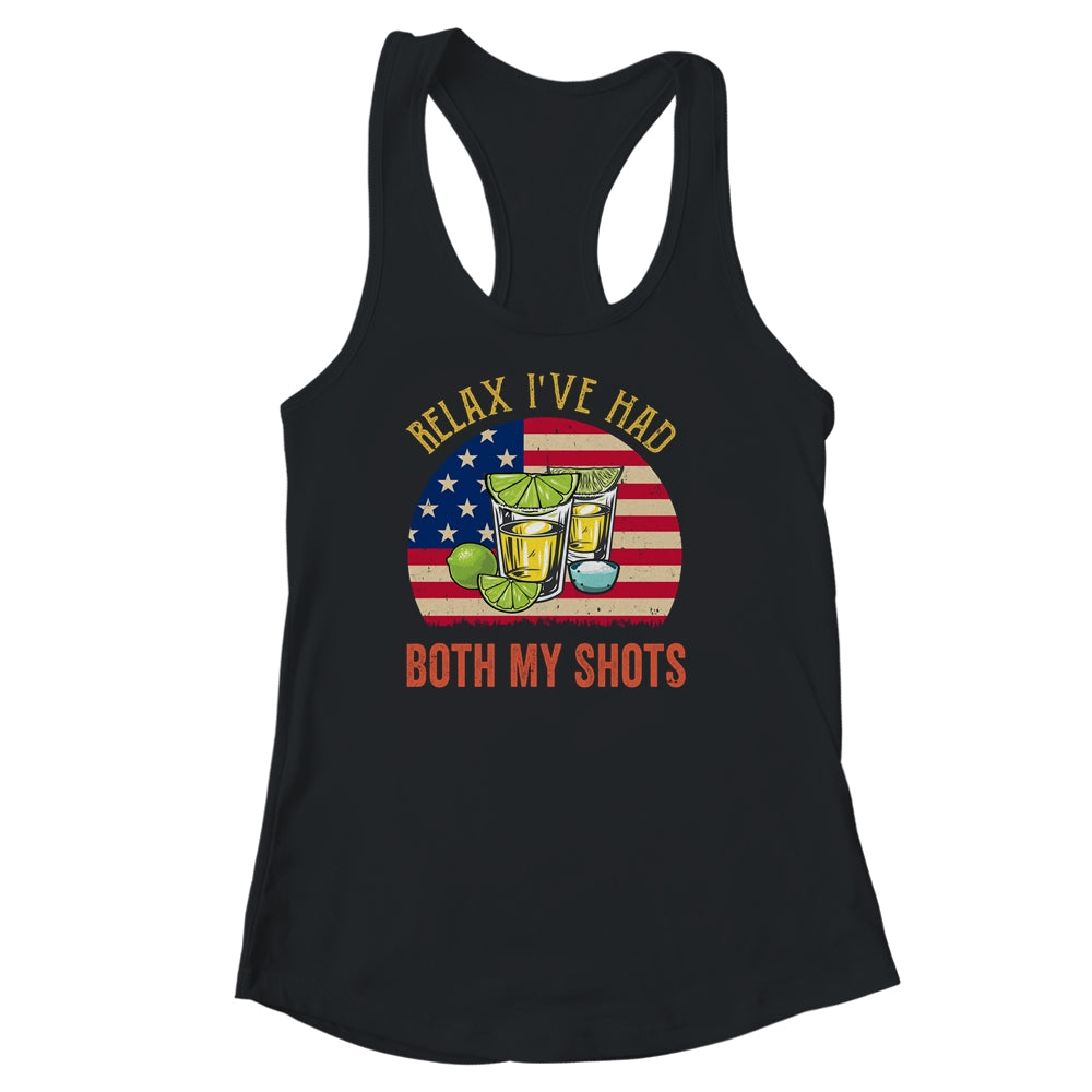 Relax I've Had Both My Shots Funny American Flag Patriotic T-Shirt & Tank Top | Teecentury.com
