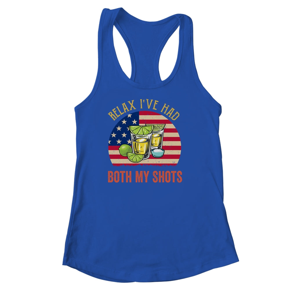 Relax I've Had Both My Shots Funny American Flag Patriotic T-Shirt & Tank Top | Teecentury.com