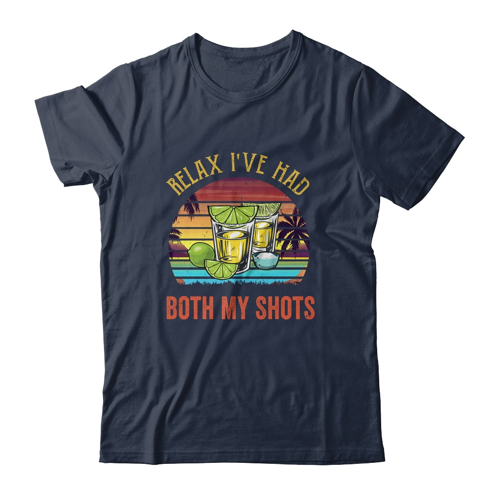 Relax I've Had Both My Shots Funny American Sunset Vintage T-Shirt & Tank Top | Teecentury.com