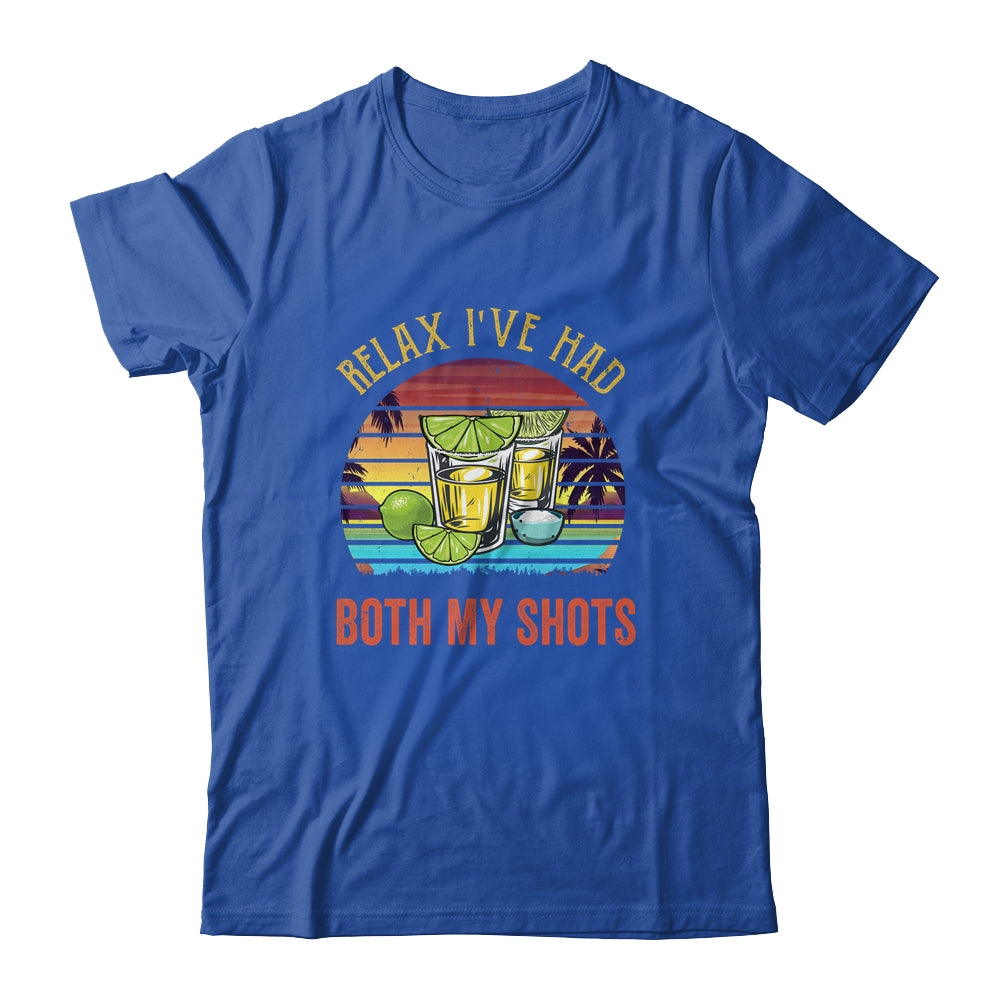 Relax I've Had Both My Shots Funny American Sunset Vintage T-Shirt & Tank Top | Teecentury.com