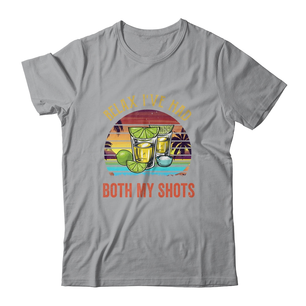 Relax I've Had Both My Shots Funny American Sunset Vintage T-Shirt & Tank Top | Teecentury.com