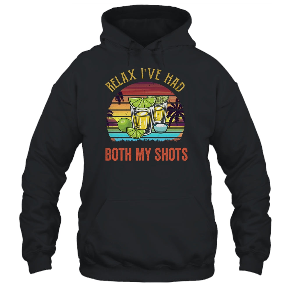 Relax I've Had Both My Shots Funny American Sunset Vintage T-Shirt & Tank Top | Teecentury.com
