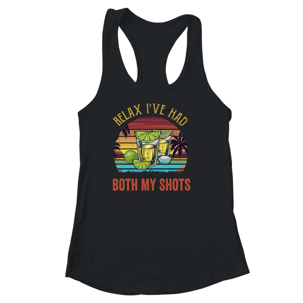 Relax I've Had Both My Shots Funny American Sunset Vintage T-Shirt & Tank Top | Teecentury.com