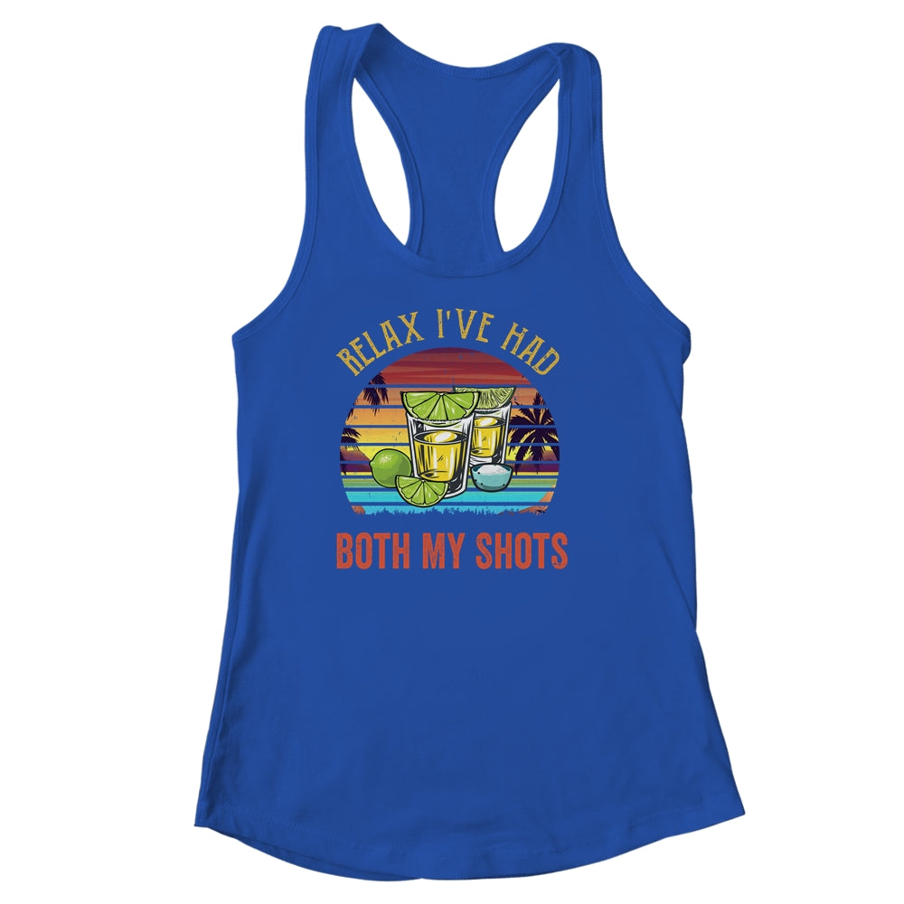 Relax I've Had Both My Shots Funny American Sunset Vintage T-Shirt & Tank Top | Teecentury.com