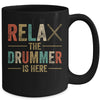 Relax The Drummer Is Here Funny Drummer Design For Men Retro Mug | teecentury