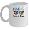 Resting Beach Face Summer With Sunglasses Mug Coffee Mug | Teecentury.com