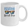 Resting Beach Face Summer With Sunglasses Mug Coffee Mug | Teecentury.com