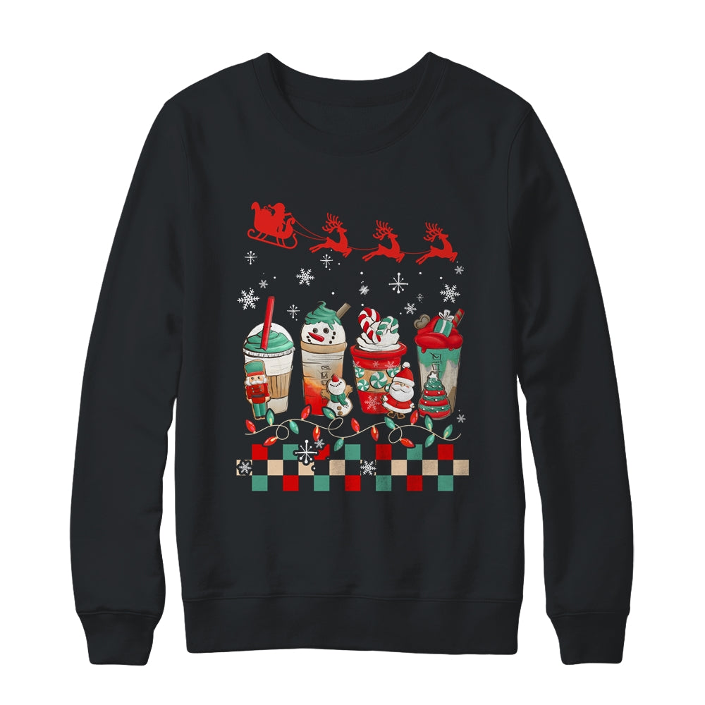 Retro Groovy Christmas Coffee Women Sweets Winter Cozy Xmas Shirt & Sweatshirt | teecentury