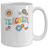 Retro Groovy Flower Teacher For Women Back To School Mug | teecentury