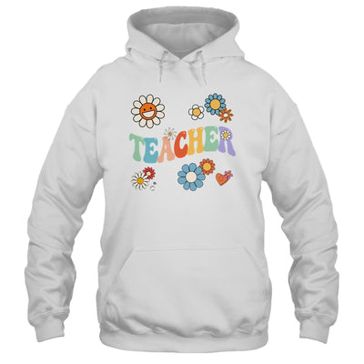 Retro Groovy Flower Teacher For Women Back To School Shirt & Hoodie | teecentury
