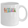 Retro Groovy Flower Teacher Women Mug | teecentury