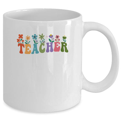 Retro Groovy Flower Teacher Women Mug | teecentury