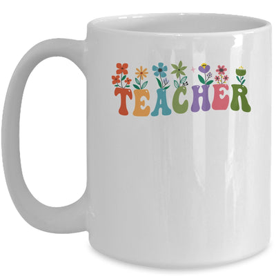 Retro Groovy Flower Teacher Women Mug | teecentury
