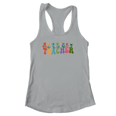 Retro Groovy Flower Teacher Women Shirt & Tank Top | teecentury