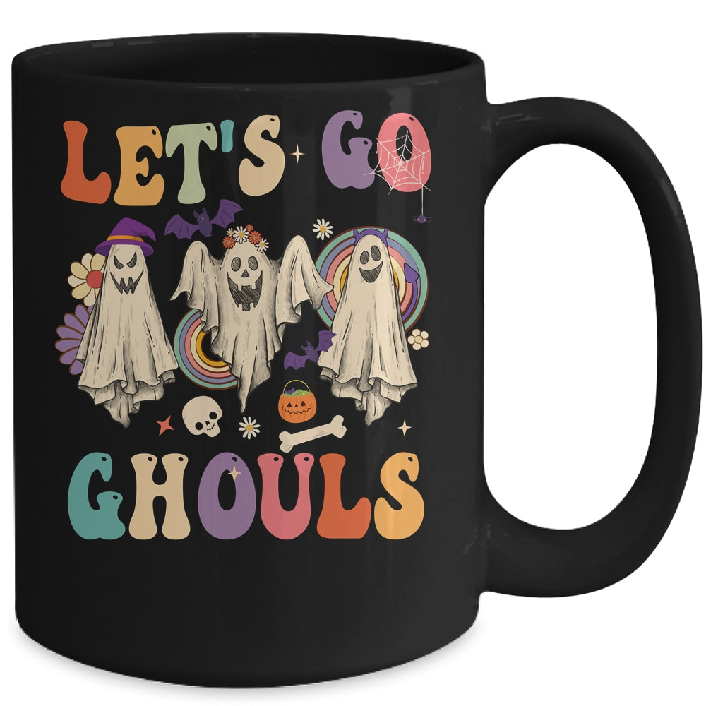 Retro Groovy Lets Go Ghouls Halloween Ghost Outfit Costumes Mug | teecentury