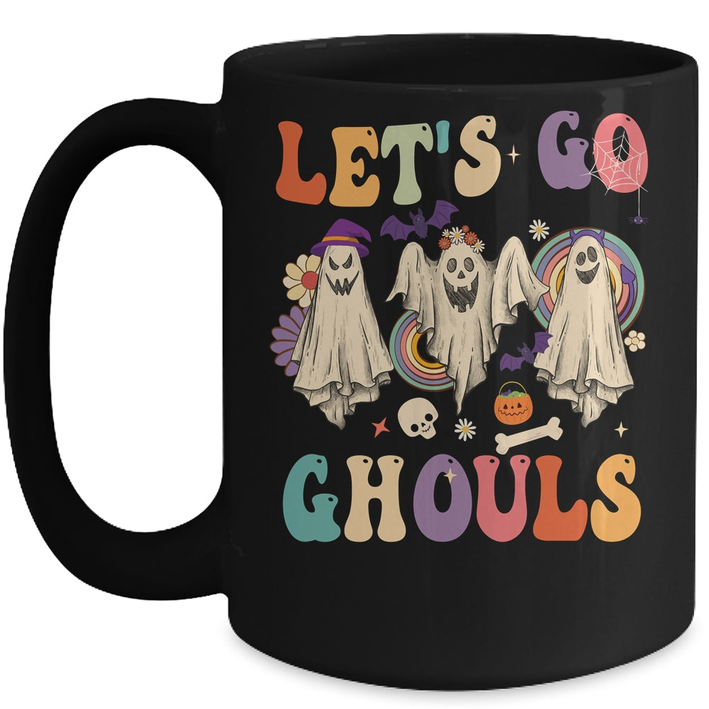 Retro Groovy Lets Go Ghouls Halloween Ghost Outfit Costumes Mug | teecentury